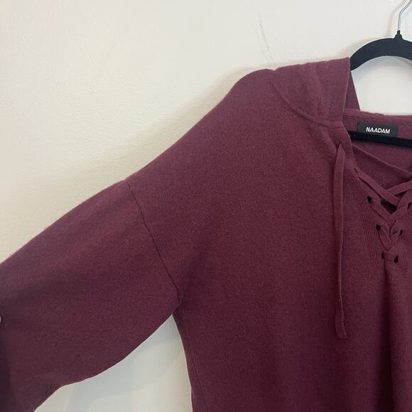Nadaam Women’s Wool & Cashmere‎ Blend Hoodie Maroon Size Large - Picture 3 of 10